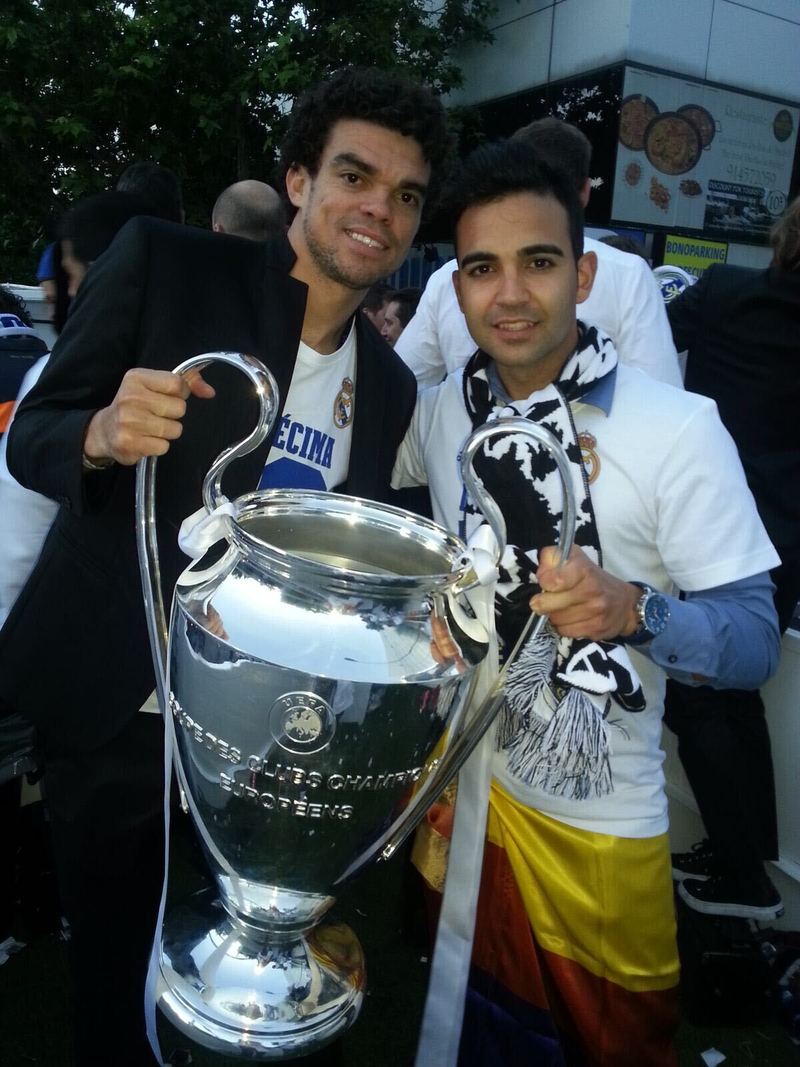 David Chorro with the UEFA Champions League trophy